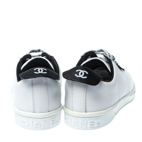 chanel white leather sneaker